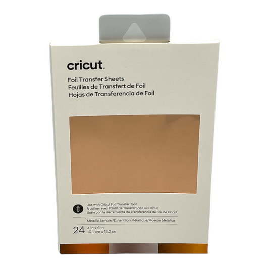 Cricut, Metallic Foil Transfer Sheets Sampler, (24 ct), 24 Pack-Gold, Silver, Rose Gold.