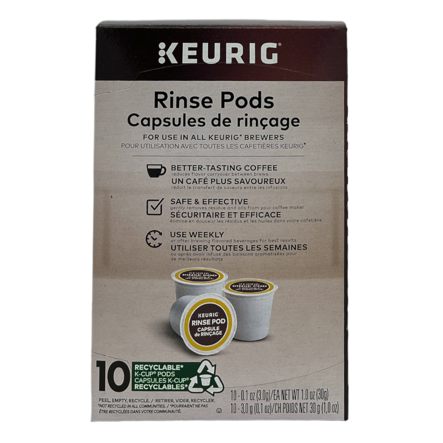 Keurig 10 count Rinse Pods, Use in Classic 1.0 & Plus 2.0 Series K-Cup Pod Coffee Making Machines