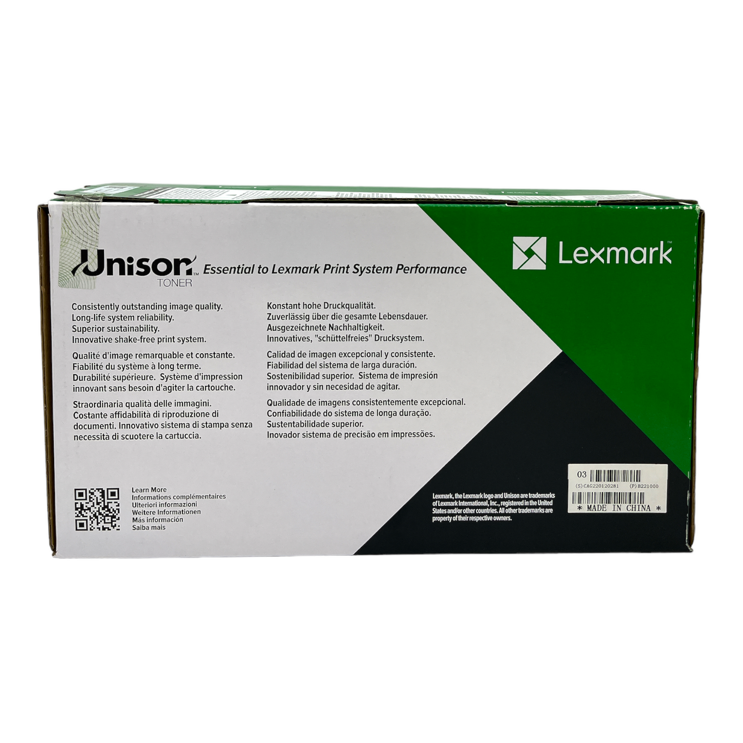 Lexmark B221000 Return Program Toner, 1200 Page-yield, Black
