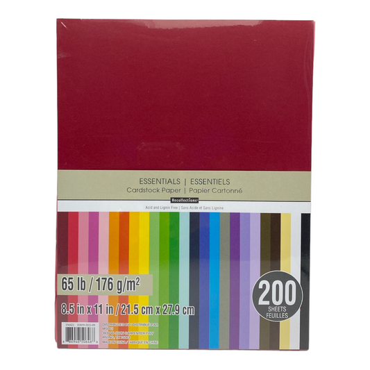 Recollections Cardstock Paper, Essentials 20 Colors, 8 1/2 X 11-200 Sheets
