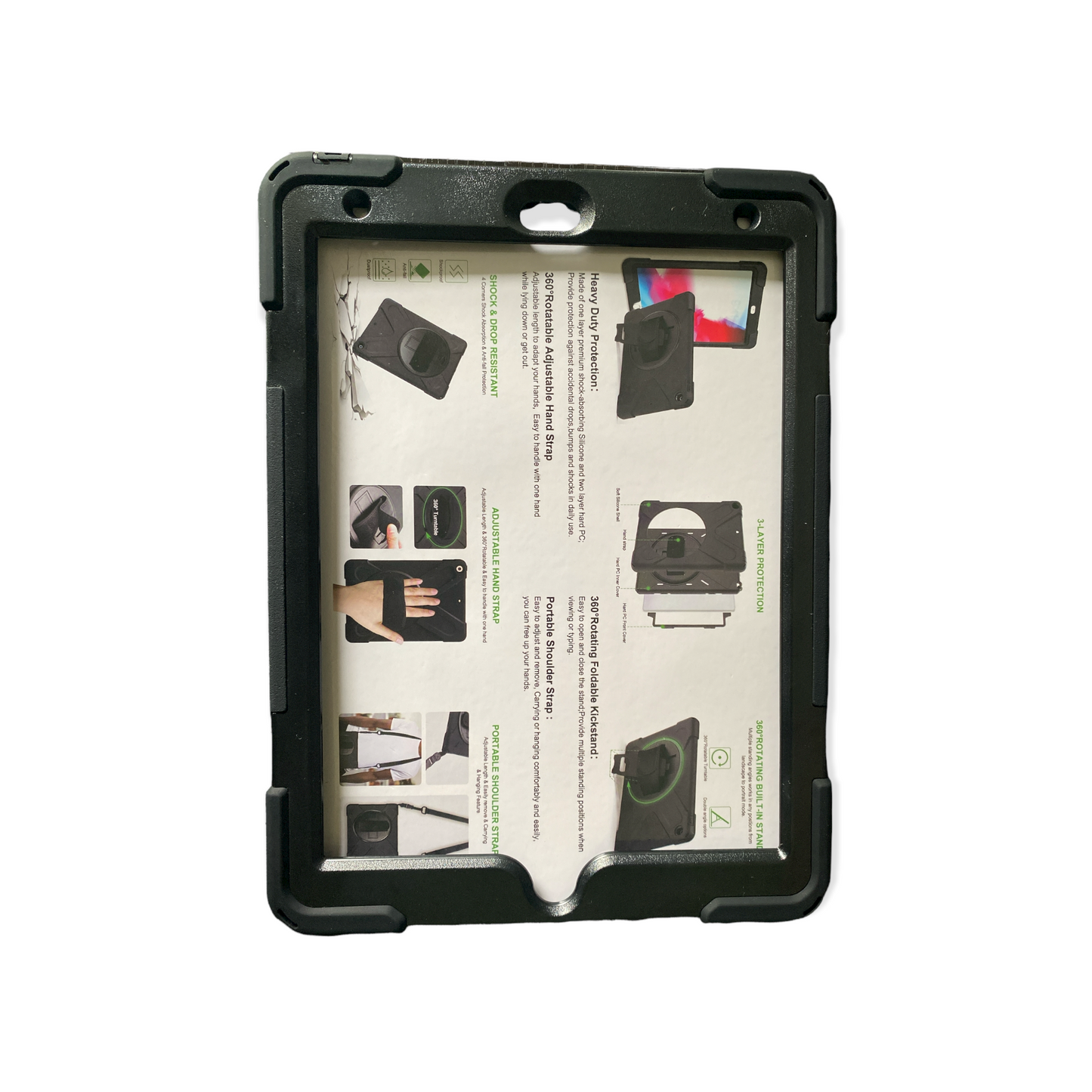 Codi Rugged Carrying Case for 10.2" iPad (7th/8th/9th Generation), Tablet - Black