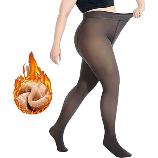 Uritoria Fleece Lined Tights for Women | Winter Thermal Leggings with Sheer Skintone Look