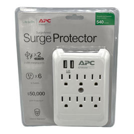 APC Electric SurgeArrest Essential 6-Outlet Surge Suppressor/Protector -  PE6WU2