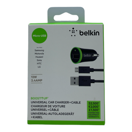 Coche universal de Belkin con micro USB y cable de sincronización de 12 vatios/2,4 amperios