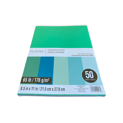 Recollections Cardstock Paper, 8 1/2 X 11-Blue Ombre-50 Sheets