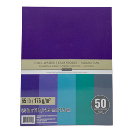 Recollections Cardstock Paper, Blue, 8 1/2 x 11 Cool Waters - 50 Sheets