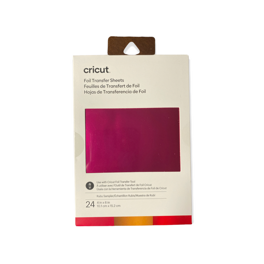 Cricut, Muestrario de hojas de transferencia de aluminio-Ruby, (24 ct).