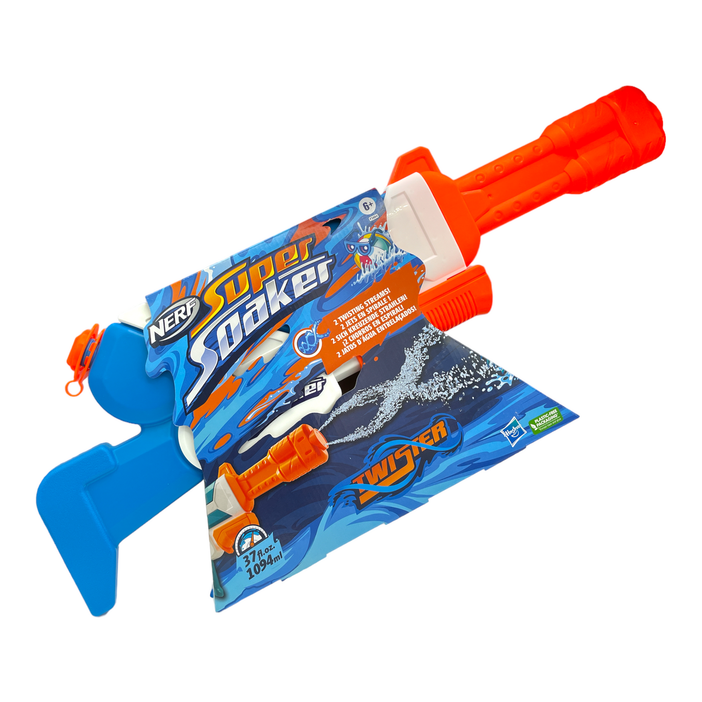 Nerf Super Soaker Twister Water Blaster, 2 corrientes de agua giratorias