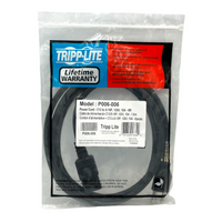 Cable de repuesto de alimentación de CA de Tripp Lite IEC 320 EN 60320 C13 (hembra) / NEMA 5-15 (macho) / 6 pies