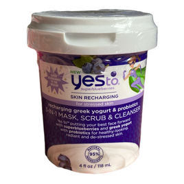 Yes To Super Blueberries Rechargeing Yogurt &amp; Probiotics 3-in-1 Mask Scrub Sealed